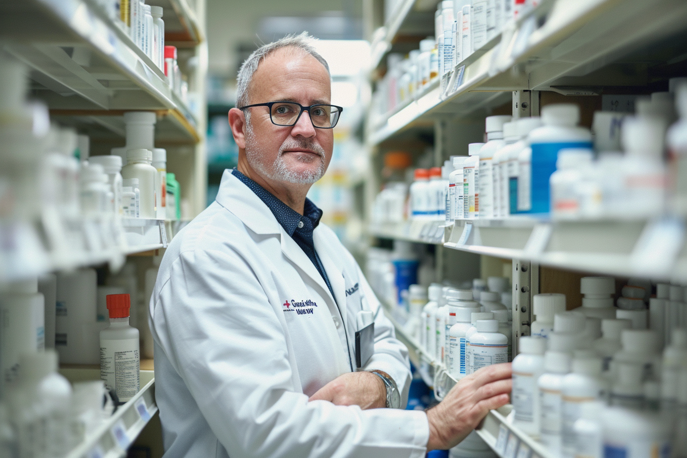 Image gratuite Pharmacien range étagères 3