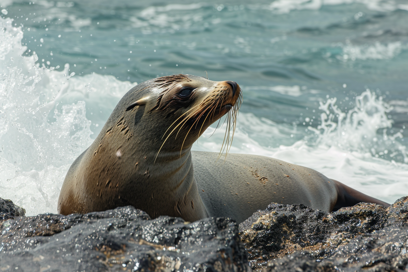 Image gratuite Phoque sur rivage rocheux 1