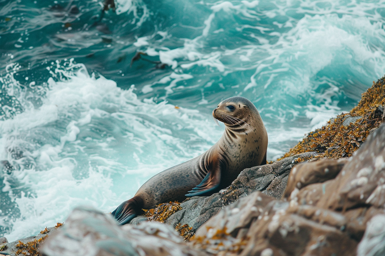 Image gratuite Phoque sur rivage rocheux 2