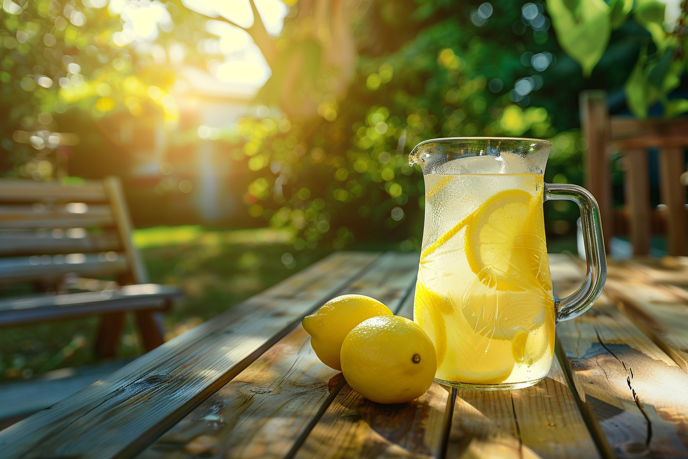 Image gratuite Pichet verre limonade jardin 1