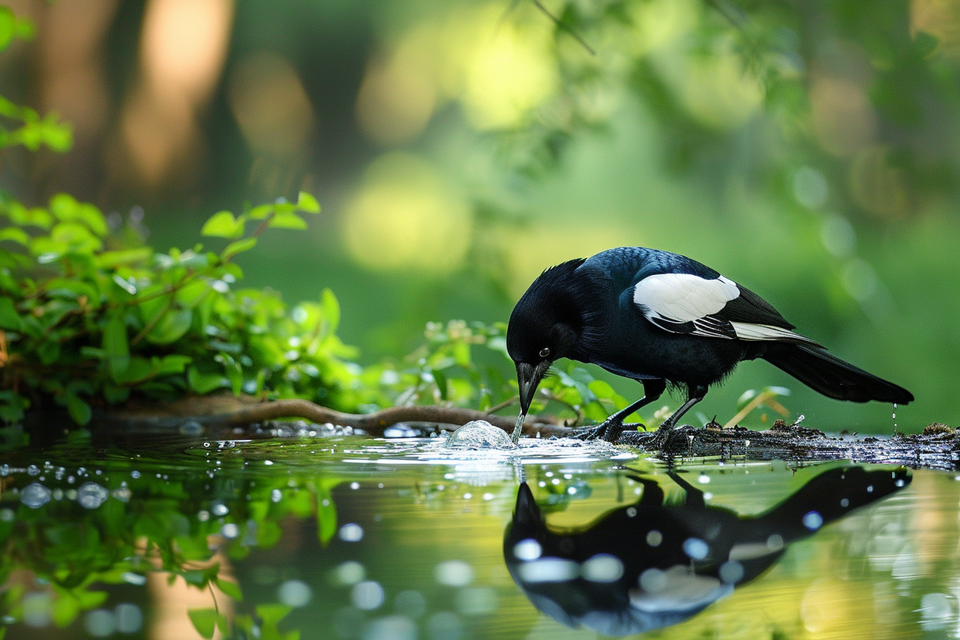 Image gratuite Pie et étang 1