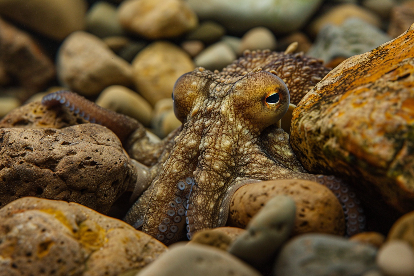 Image gratuite Pieuvre camouflée parmi les rochers 1