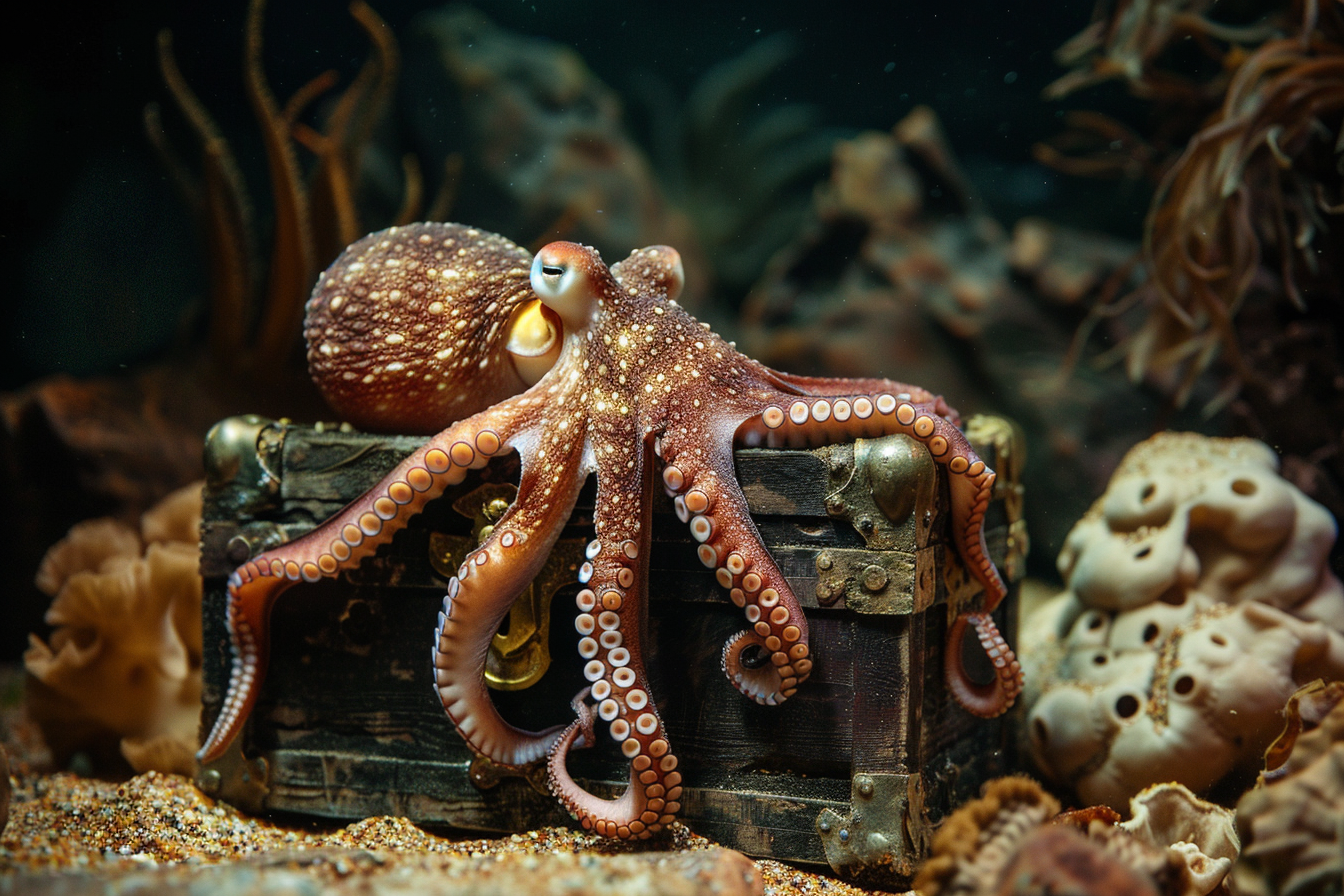 Image gratuite Pieuvre et coffre au trésor 1