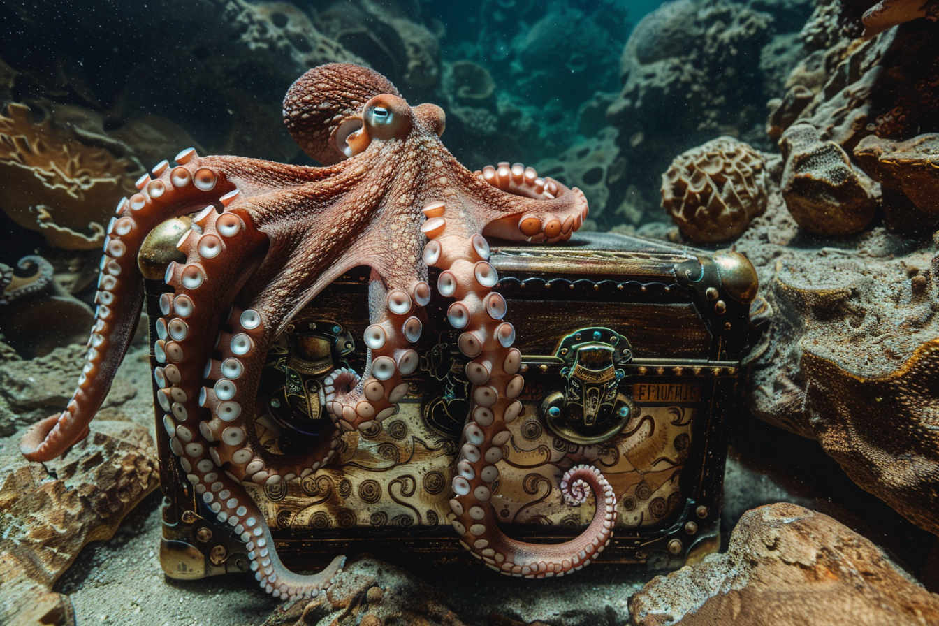 Image gratuite Pieuvre et coffre au trésor 2