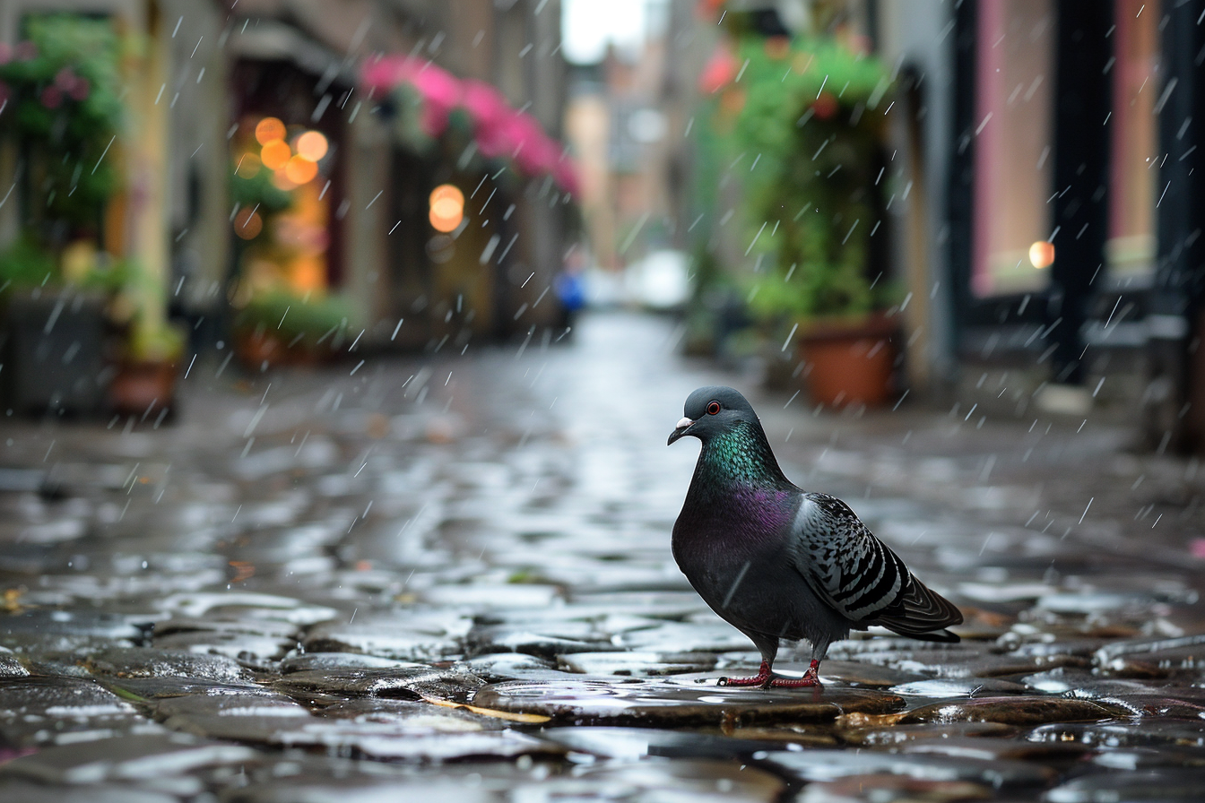 Image gratuite Pigeon sous la pluie 1