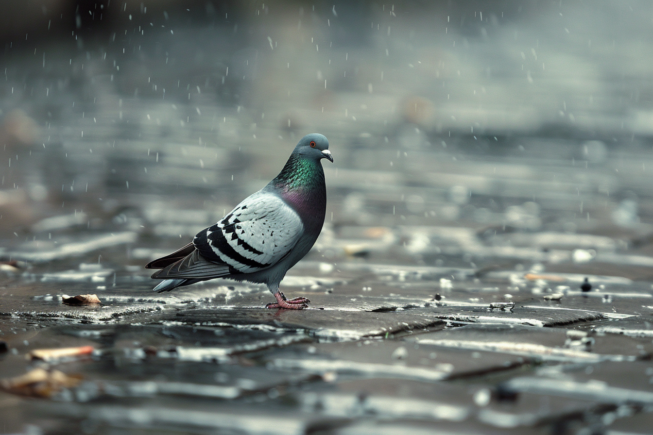 Image gratuite Pigeon sous la pluie 2