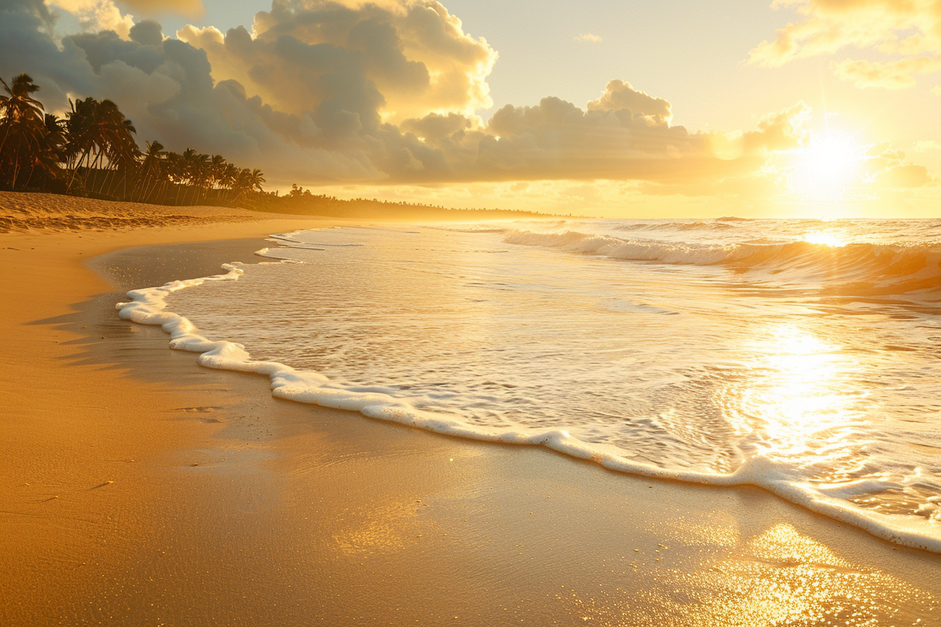 Image gratuite Plage isolée baignée de lumière 1