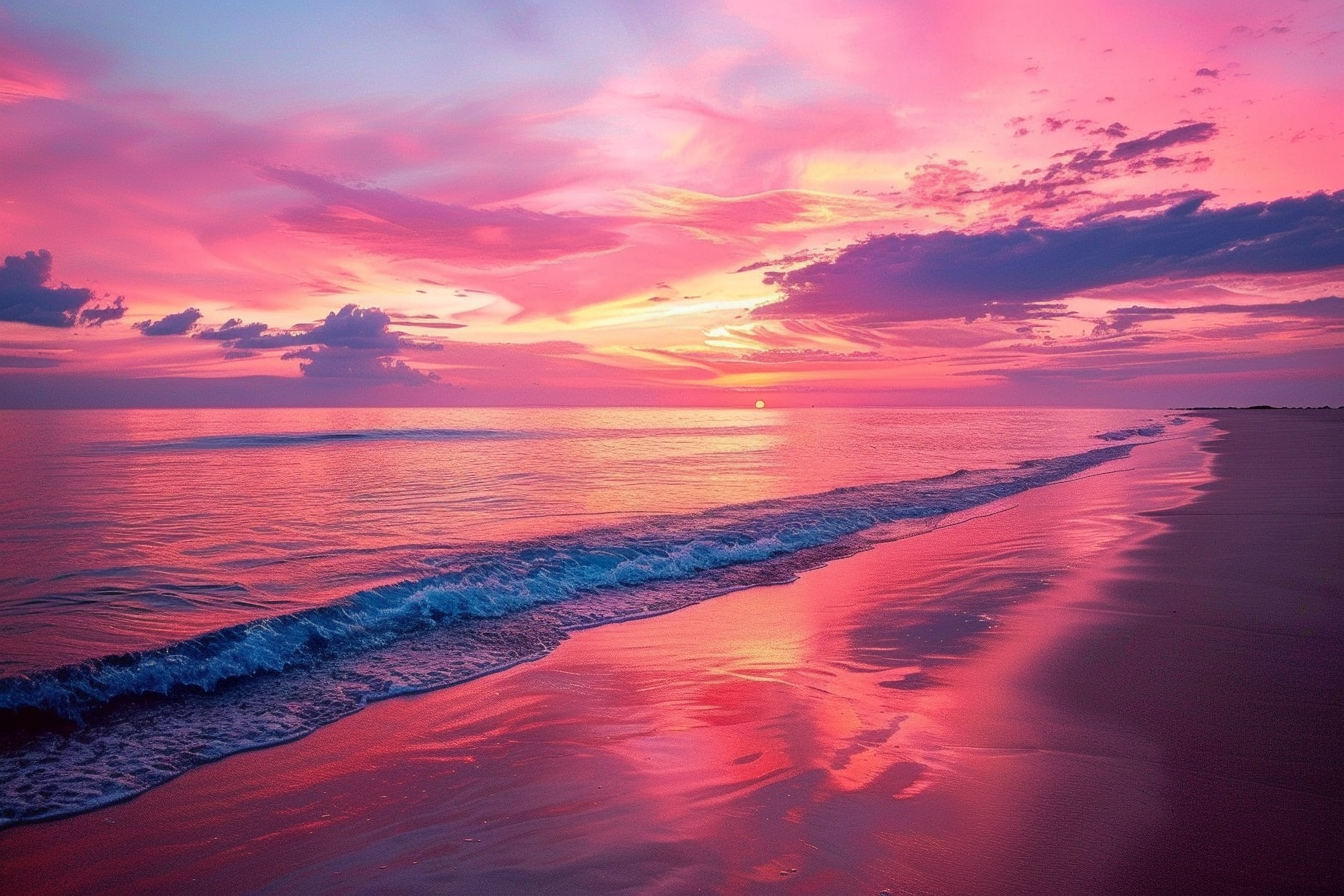 Image gratuite Plage tranquille au coucher du soleil 2