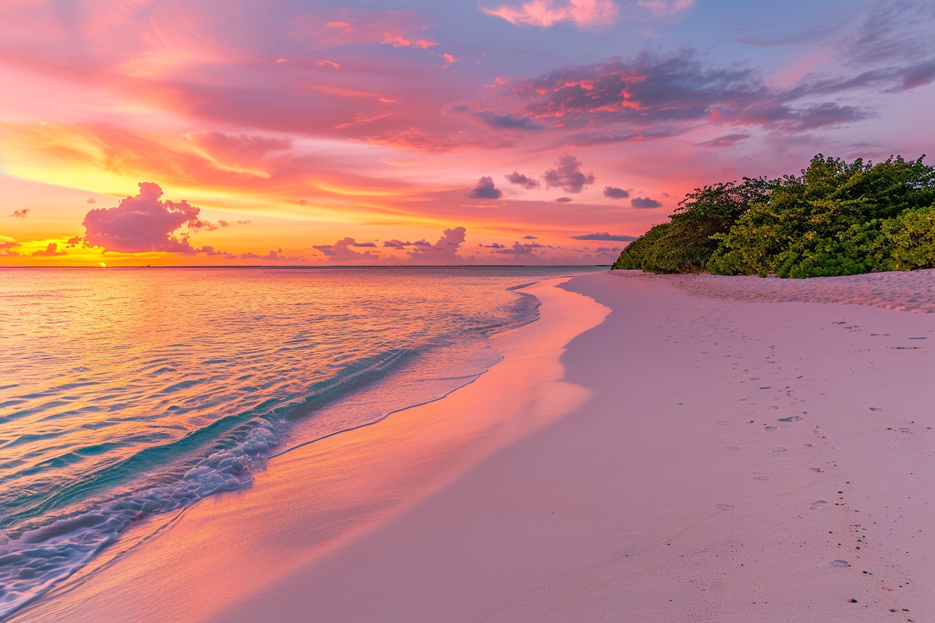 Image gratuite Plage tranquille au coucher du soleil 3