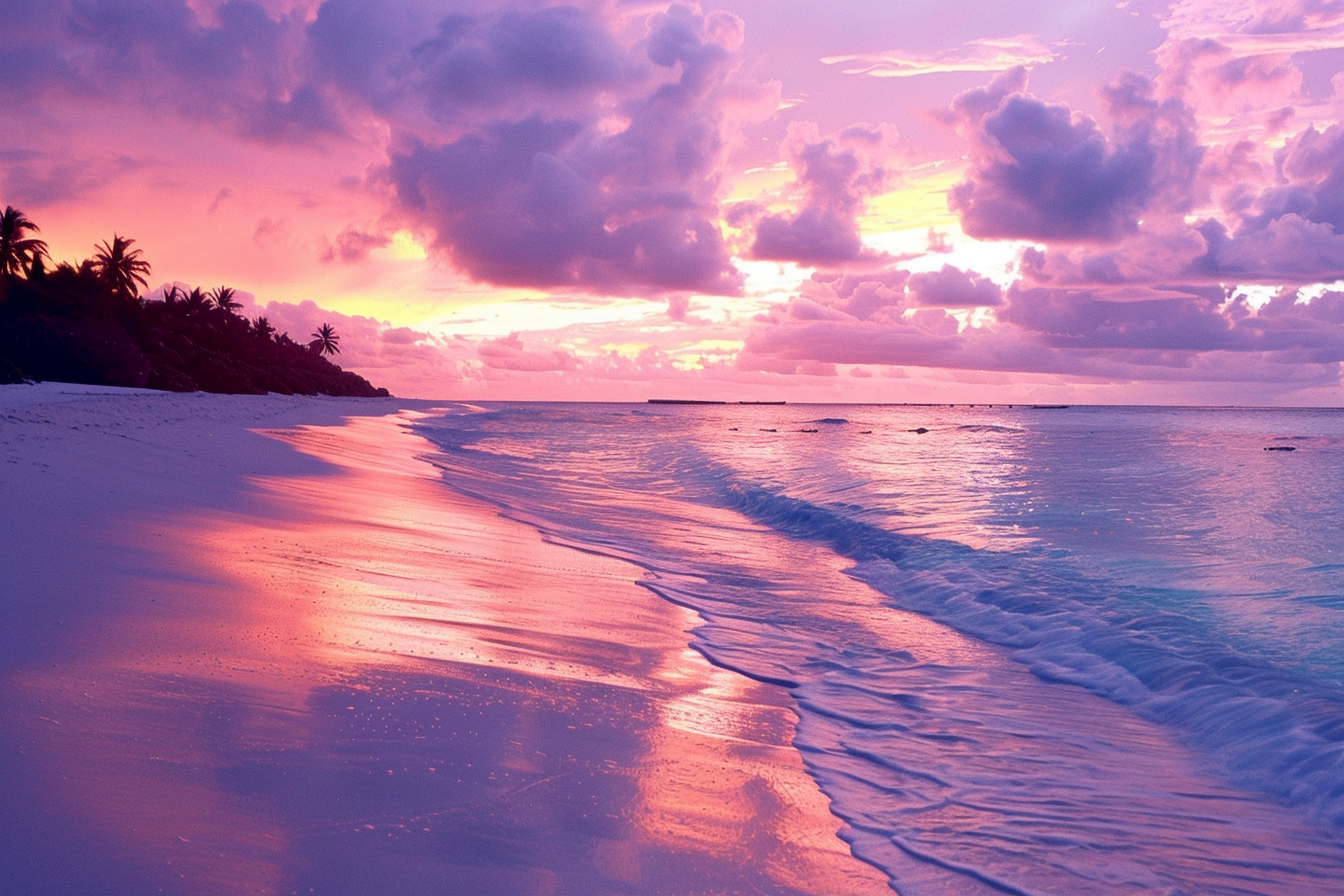 Image gratuite Plage tranquille au coucher du soleil 4