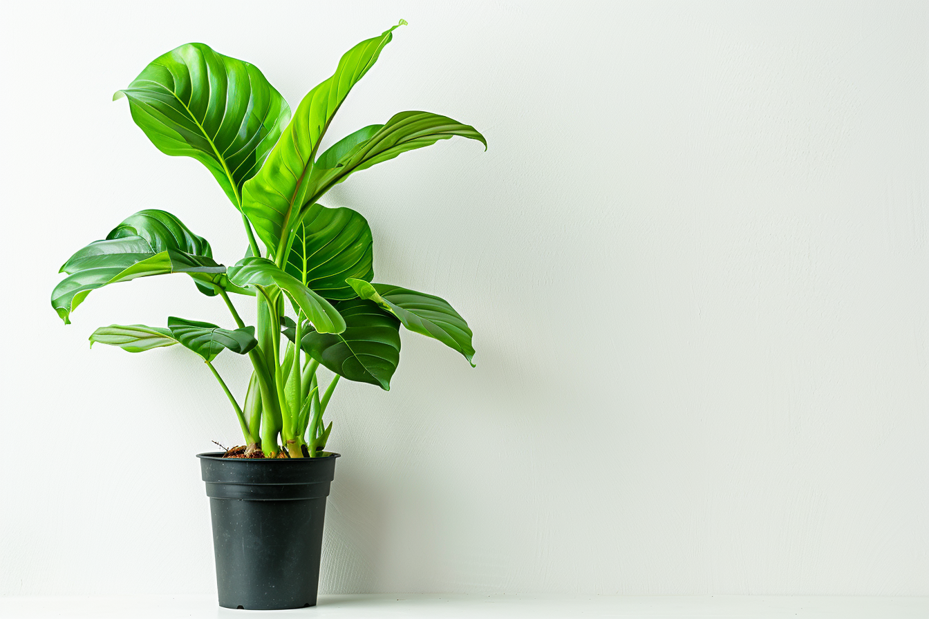 Image gratuite Plante verte en pot sur mur blanc 1