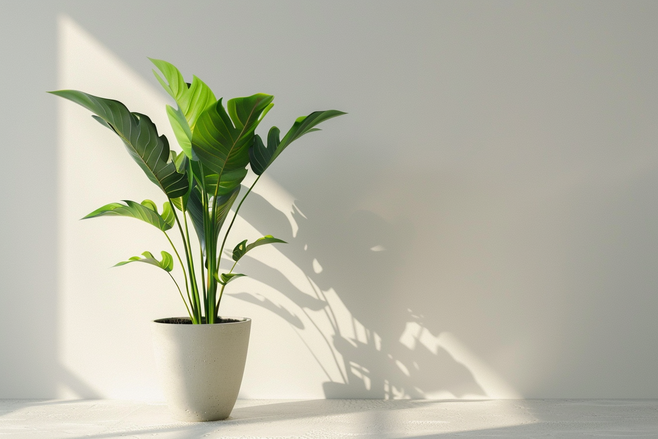 Image gratuite Plante verte en pot sur mur blanc 3