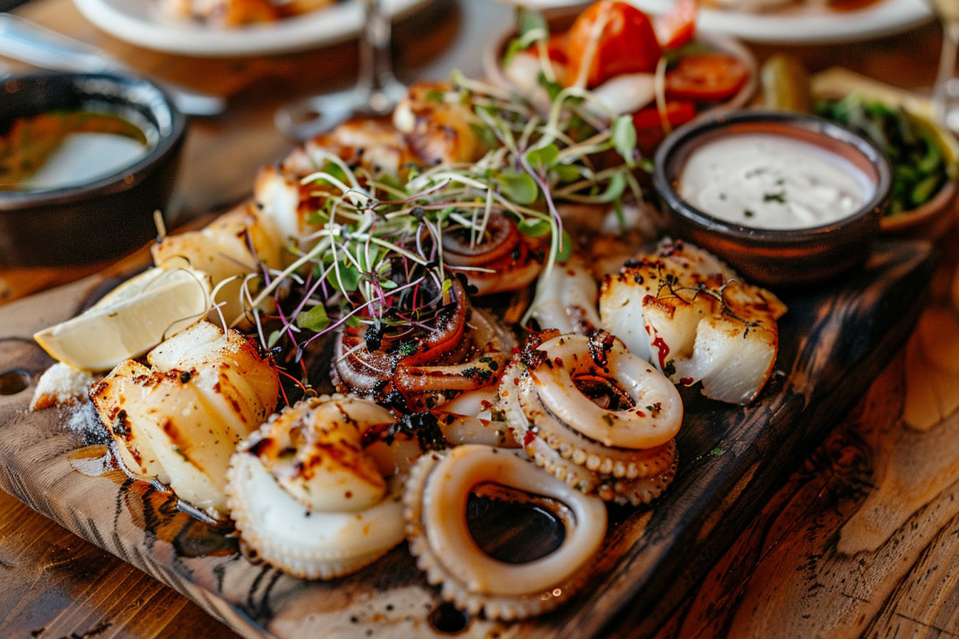 Image gratuite Plateau de calamars élégant 1