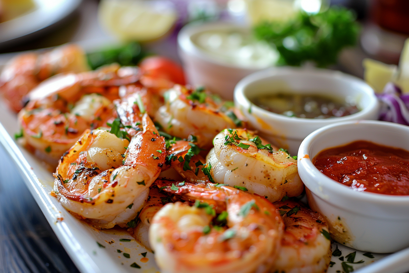 Image gratuite Plateau de crevettes élégant 1