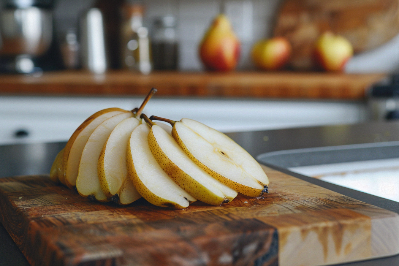 Image gratuite Poire tranchée en cuisine moderne 2