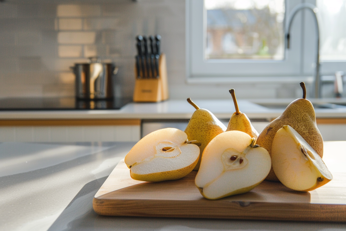 Image gratuite Poire tranchée en cuisine moderne 3