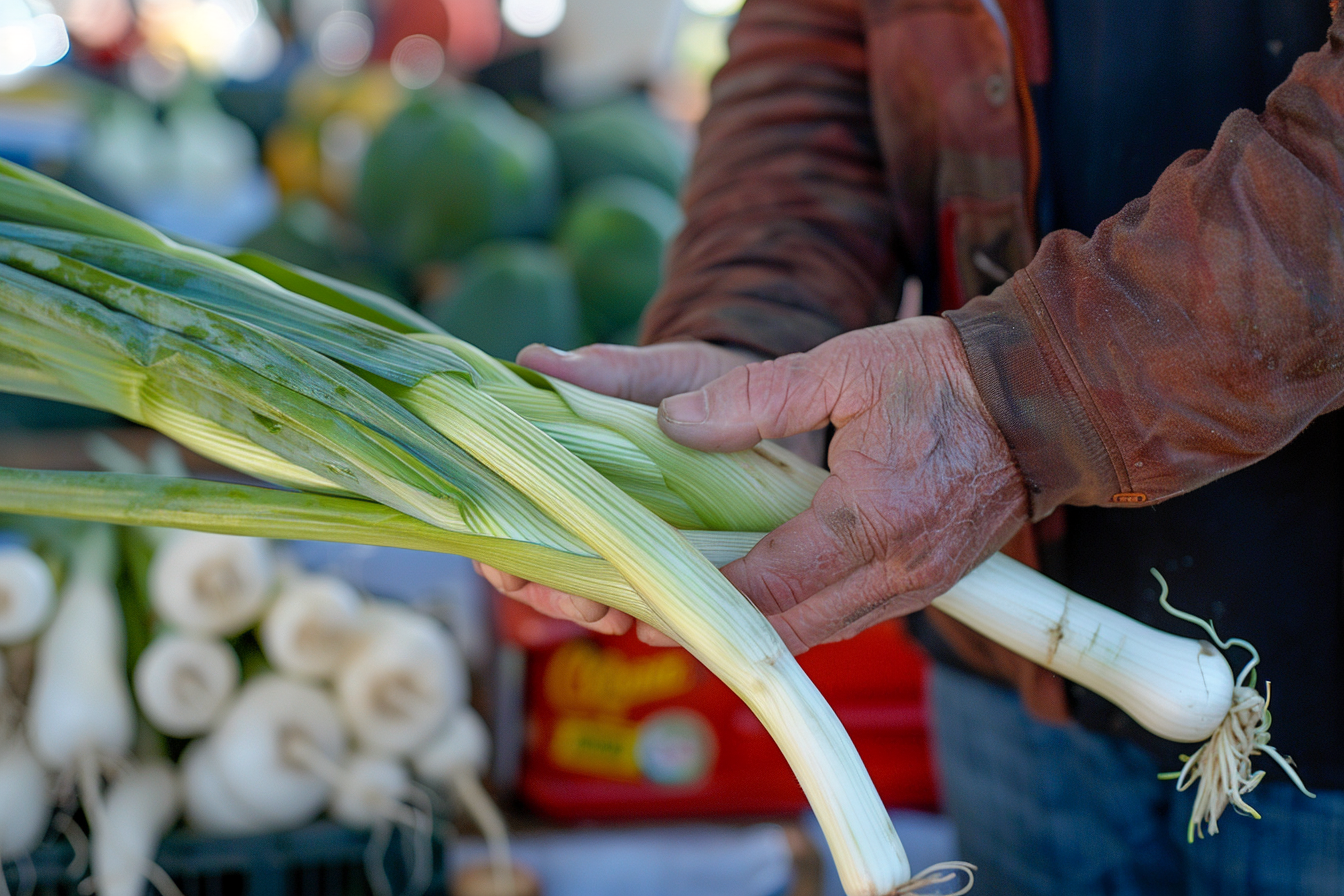Image gratuite Poireau au marché fermier 1
