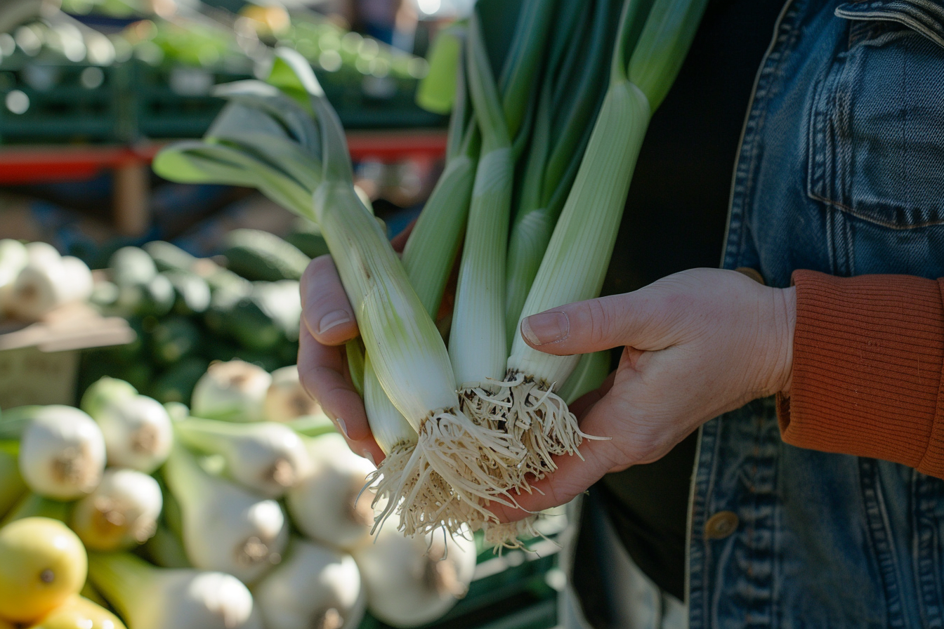 Image gratuite Poireau au marché fermier 3