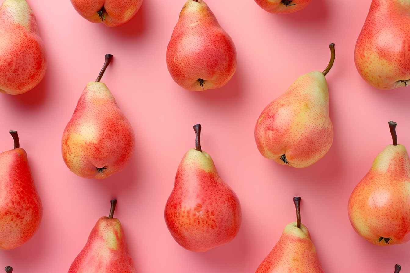 Image gratuite Poires sur fond pastel 1