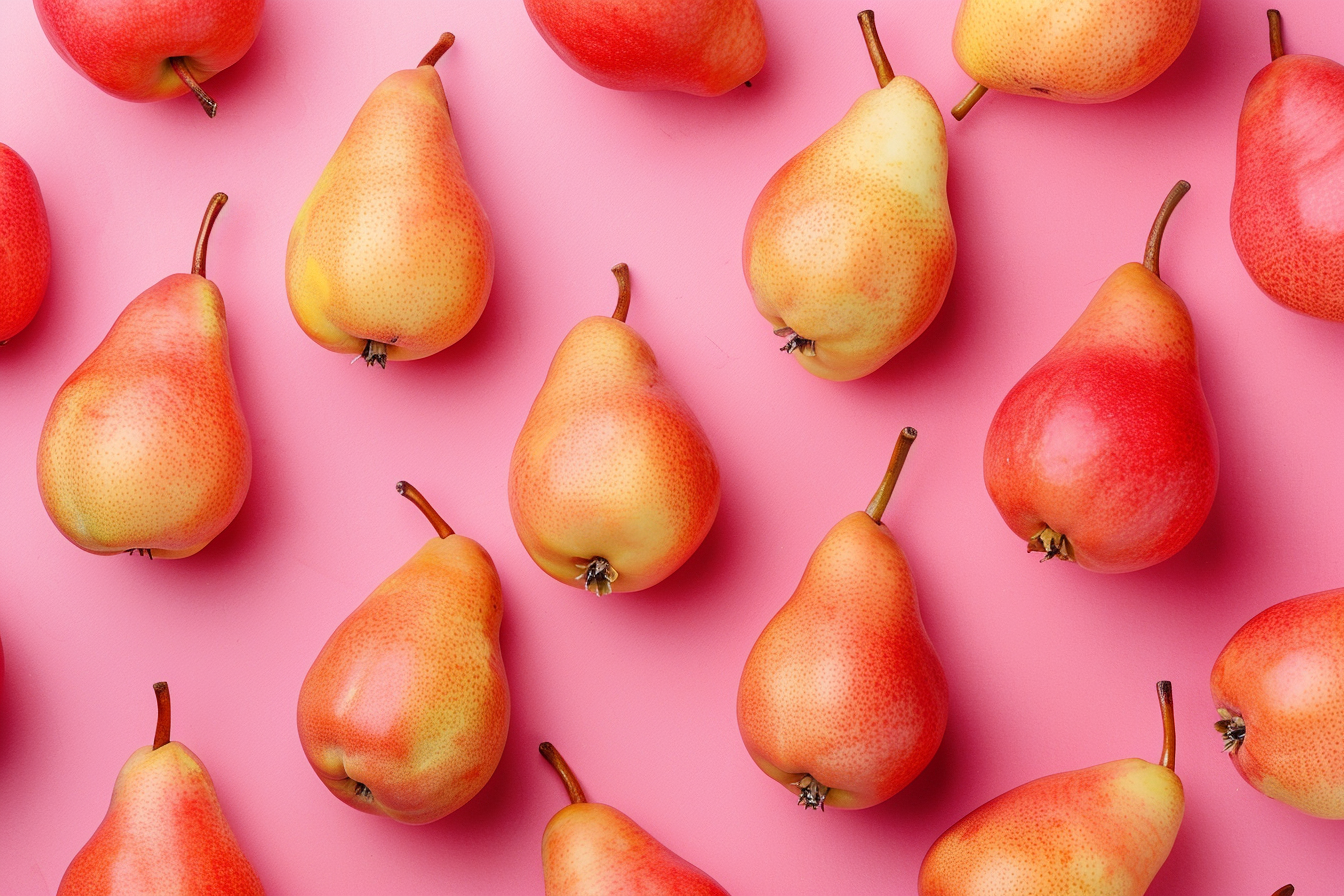 Image gratuite Poires sur fond pastel 2