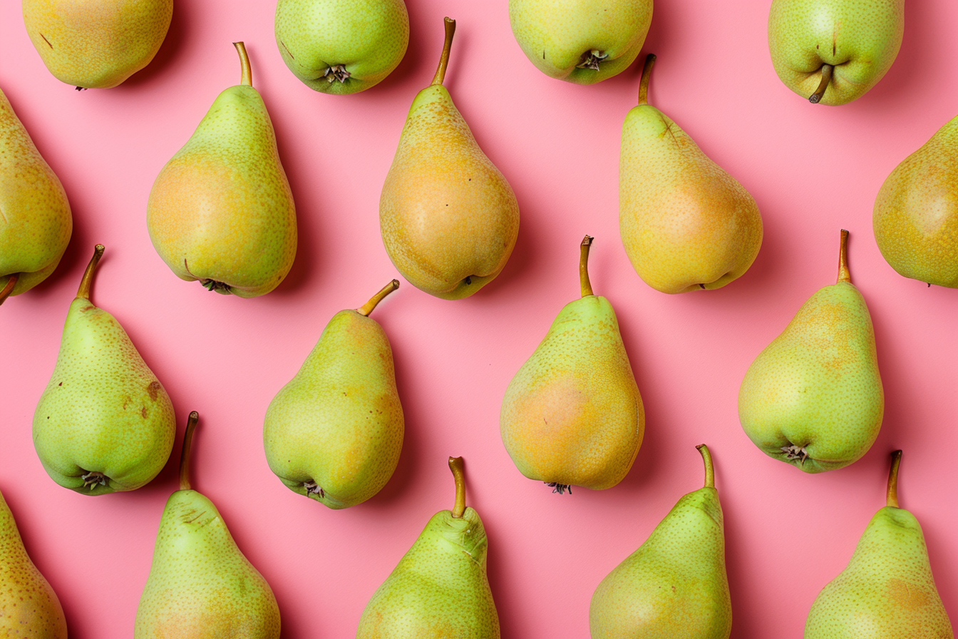 Image gratuite Poires sur fond pastel 3