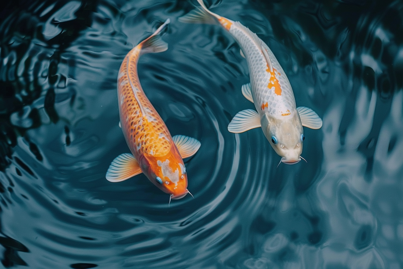 Image gratuite Poissons koi gracieuse nage 1