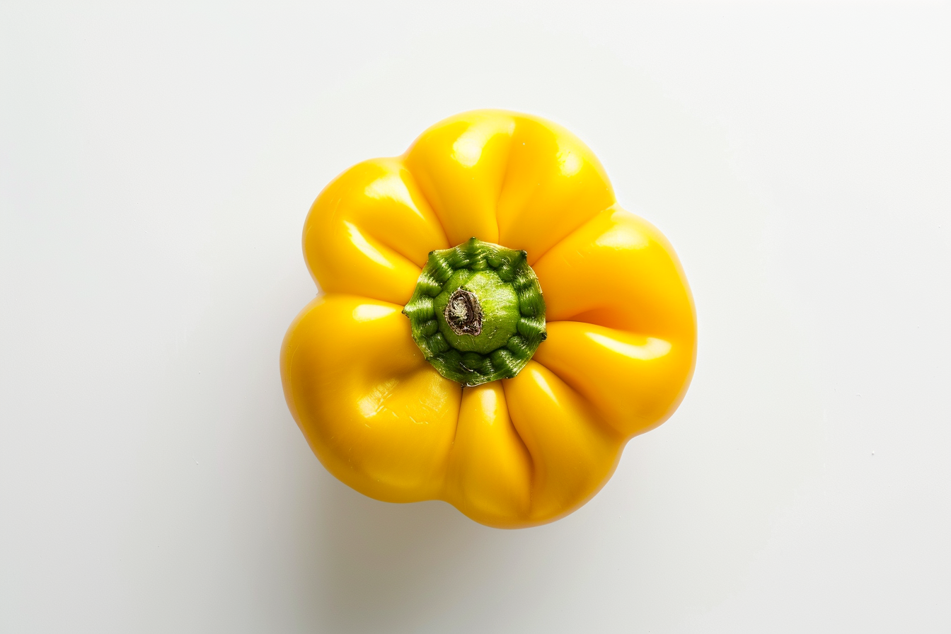 Image gratuite Poivron jaune sur fond blanc 2
