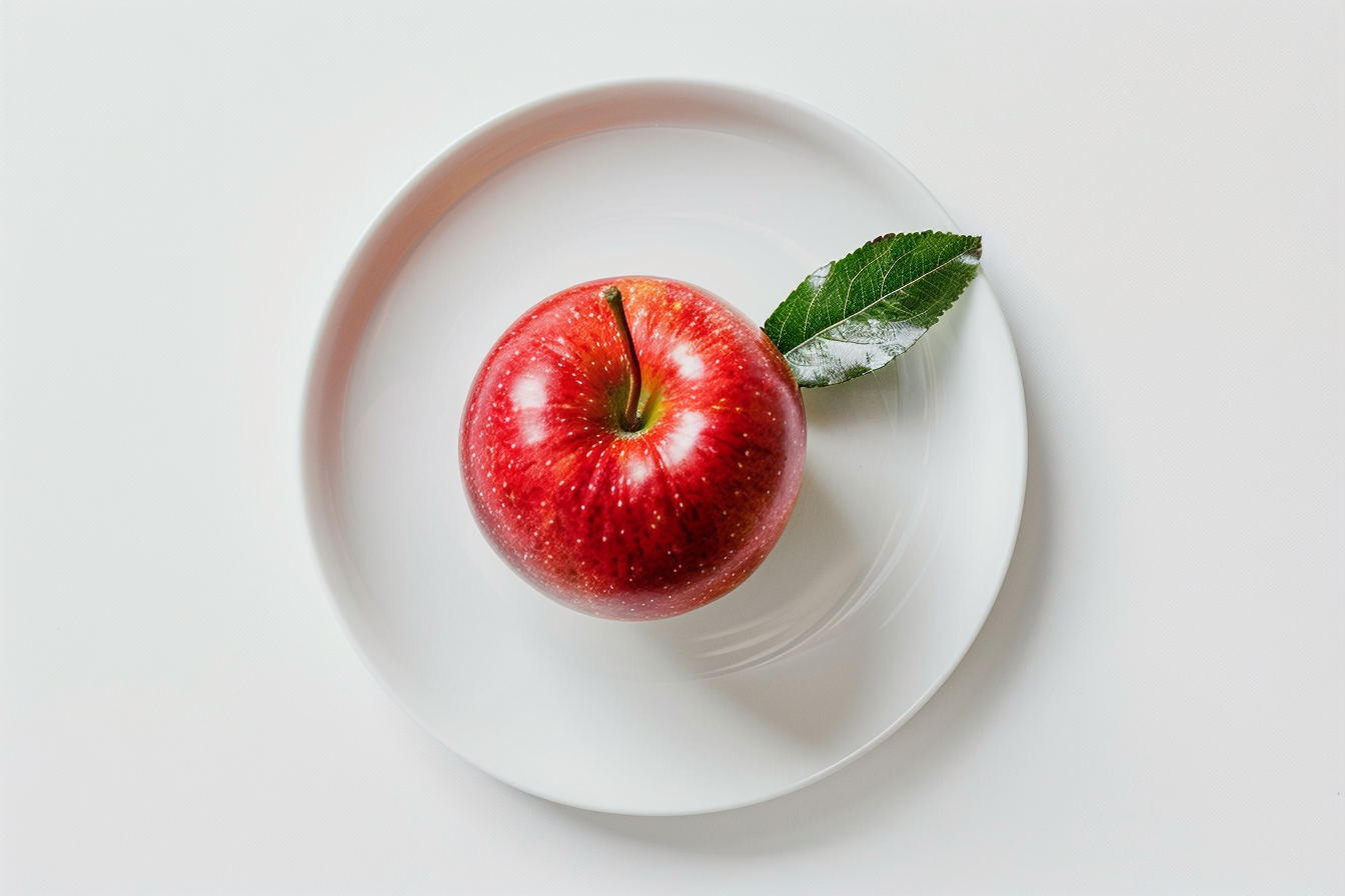 Image gratuite Pomme sur assiette blanche 1