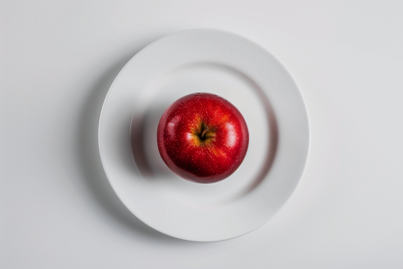 Image gratuite Pomme sur assiette blanche 2