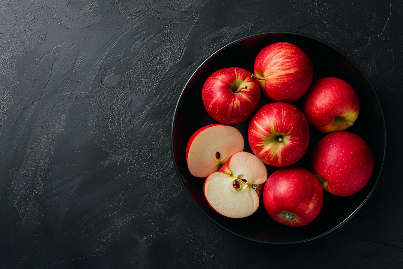 Image gratuite Pommes dans bol noir 1