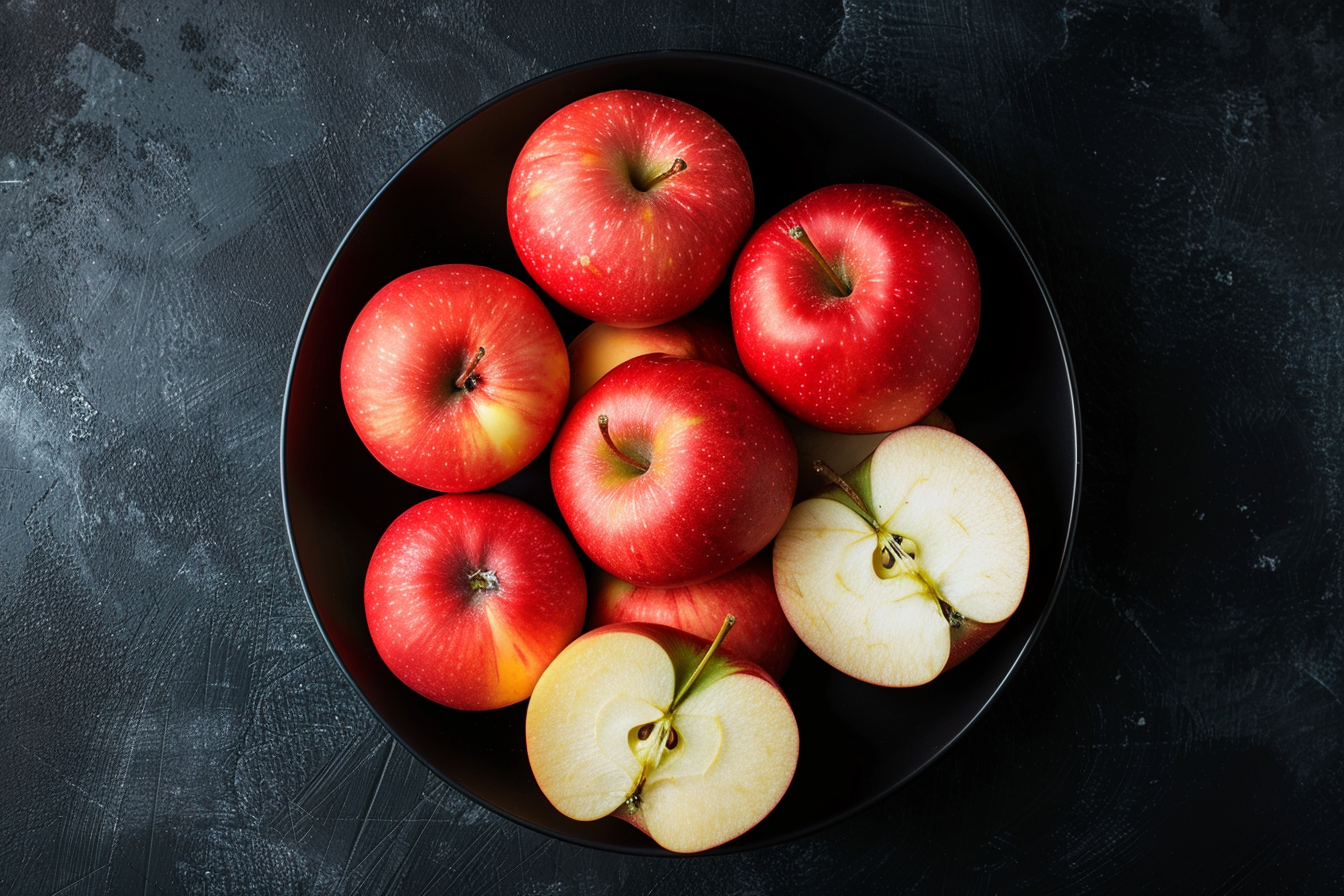 Image gratuite Pommes dans bol noir 4