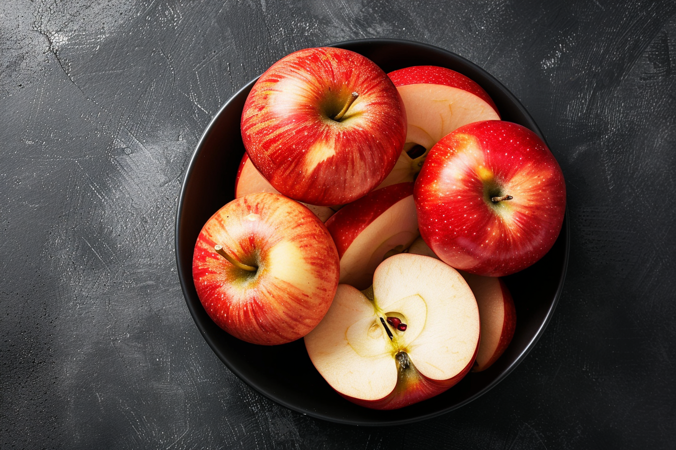 Image gratuite Pommes dans bol noir 6