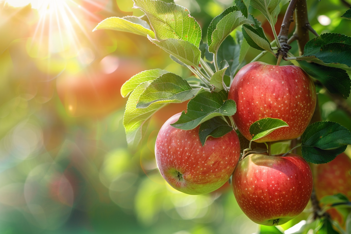 Image gratuite Pommes dans un verger ensoleillé 1