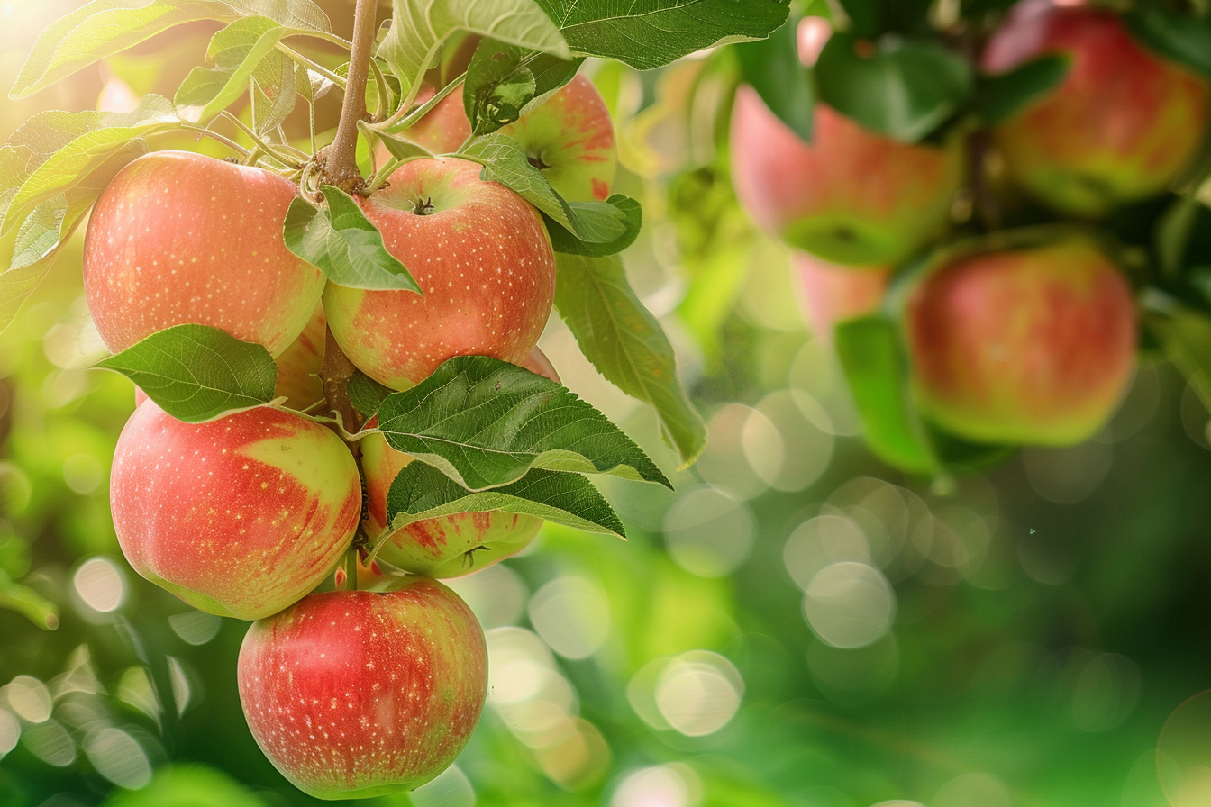 Image gratuite Pommes dans un verger ensoleillé 6