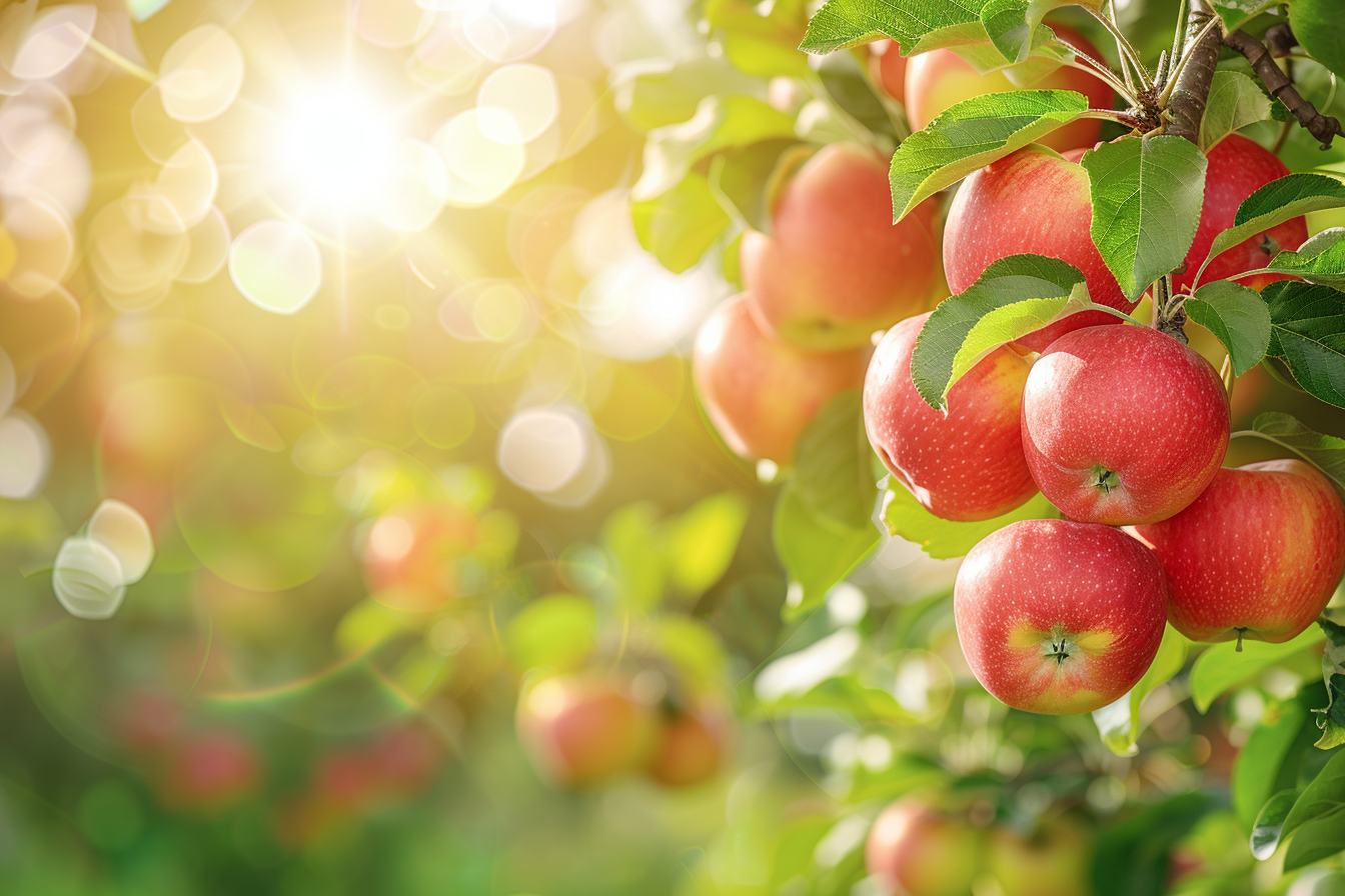 Image gratuite Pommes dans un verger ensoleillé 7