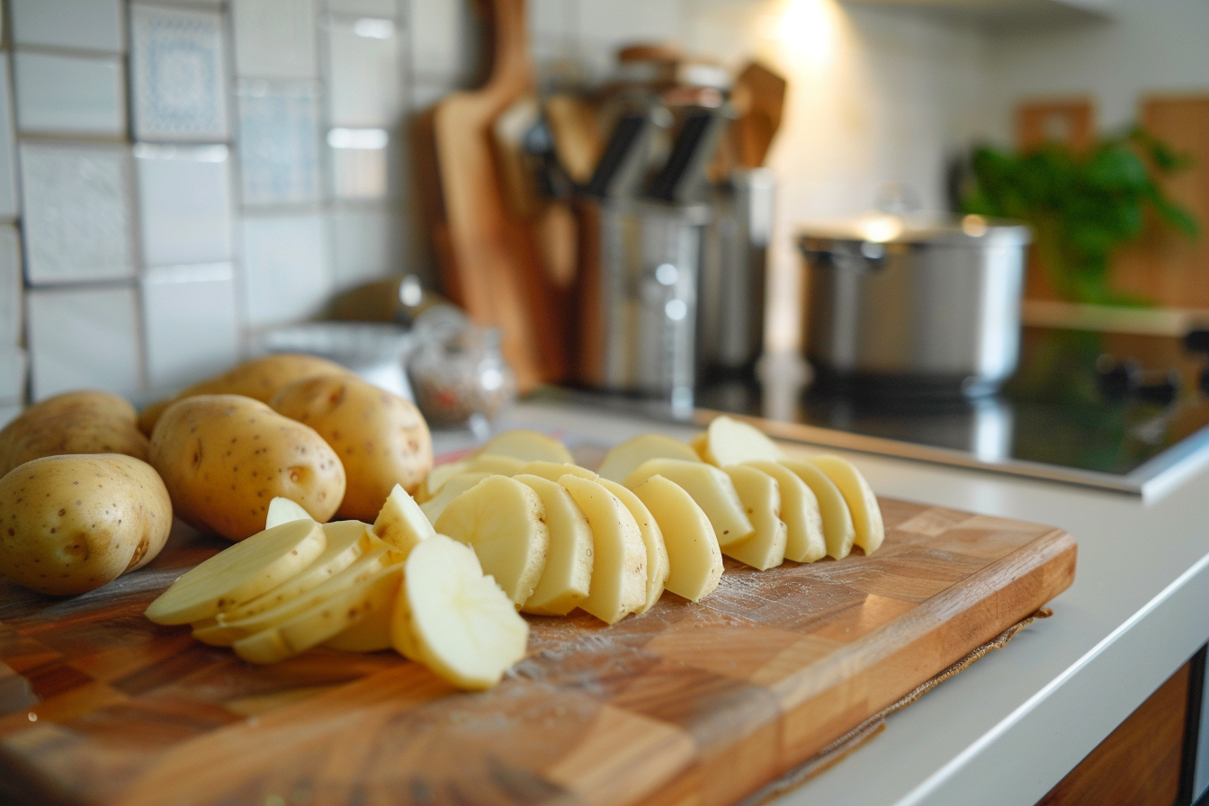 Image gratuite Pommes de terre tranchées en cuisine moderne 2