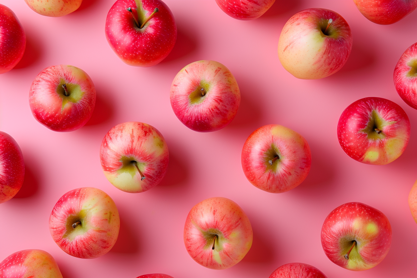 Image gratuite Pommes sur fond pastel 1