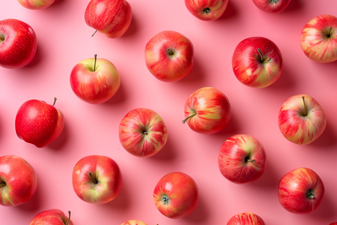 Image gratuite Pommes sur fond pastel 2