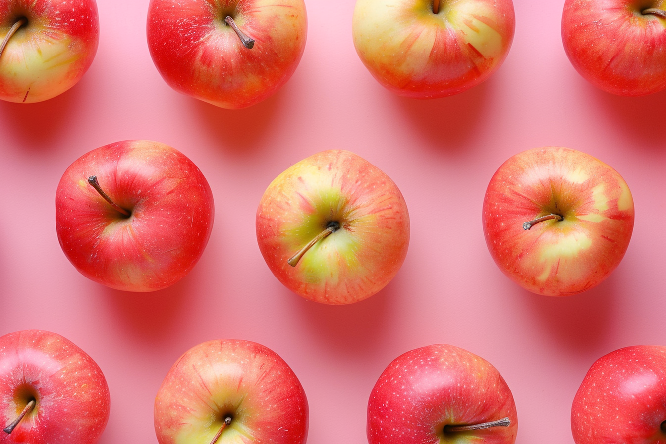 Image gratuite Pommes sur fond pastel 3