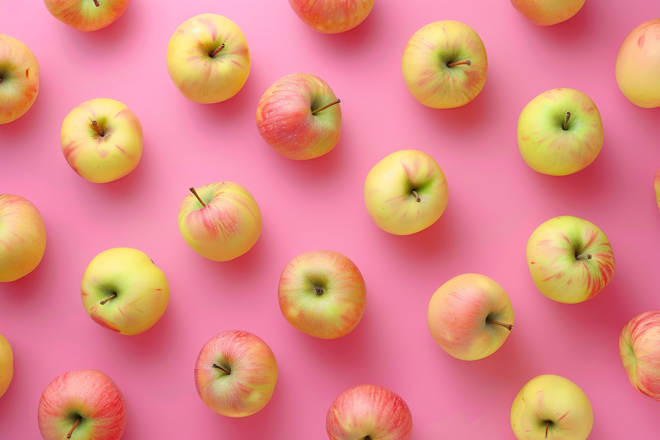 Image gratuite Pommes sur fond pastel 4