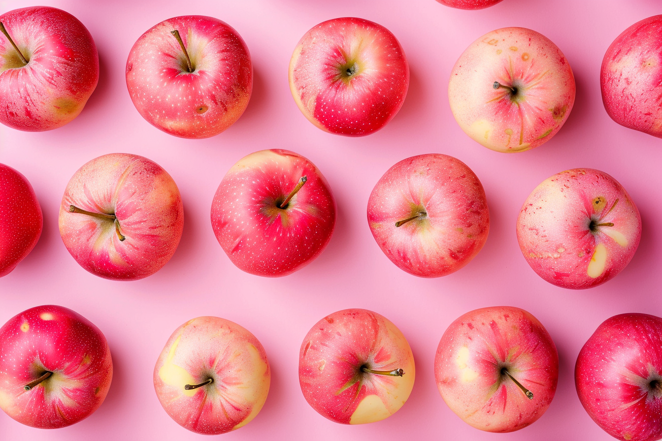 Image gratuite Pommes sur fond pastel 6