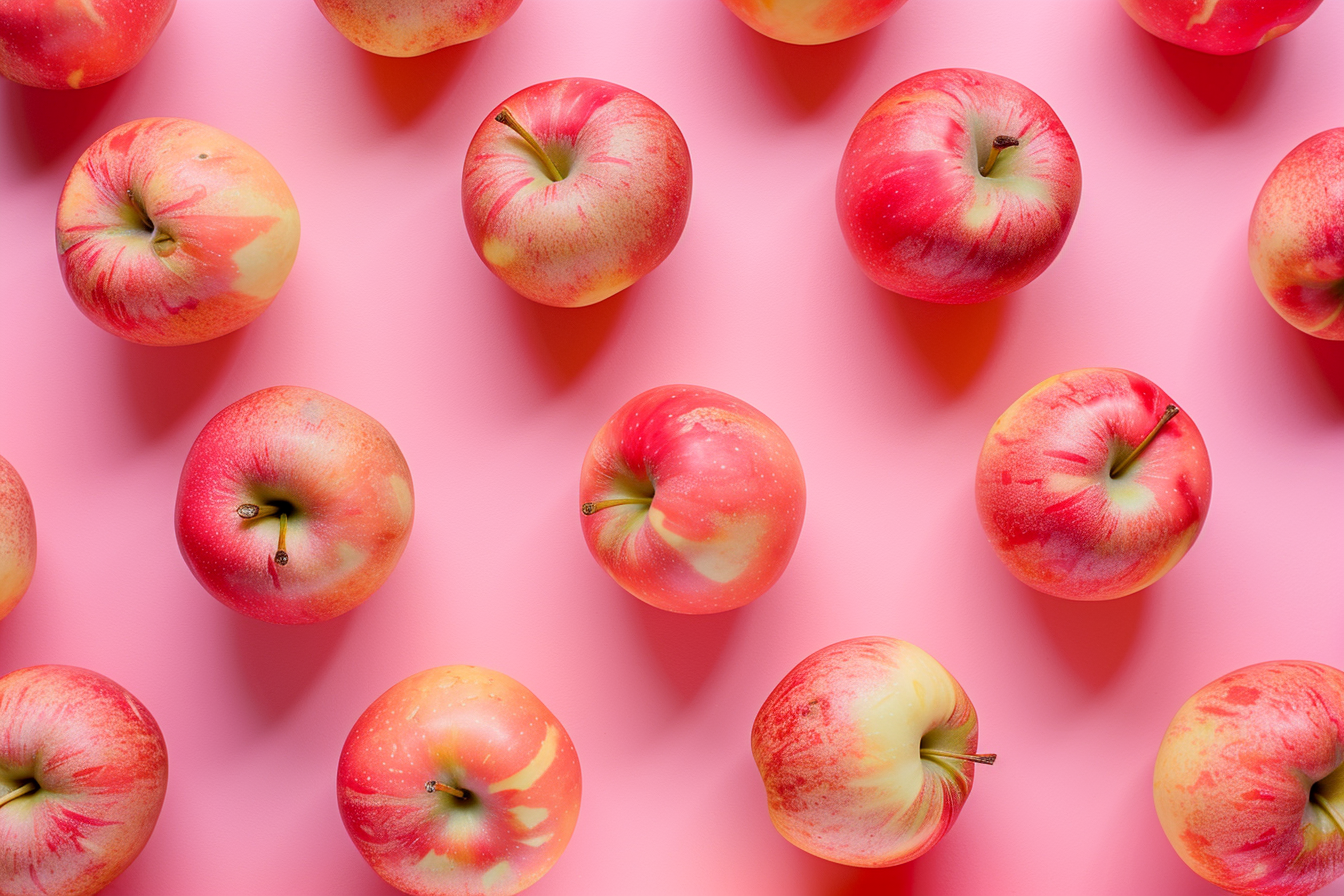 Image gratuite Pommes sur fond pastel 7