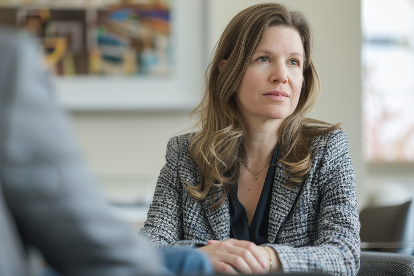 Image gratuite Portrait d&rsquo;une conseillère écoutant attentivement 1