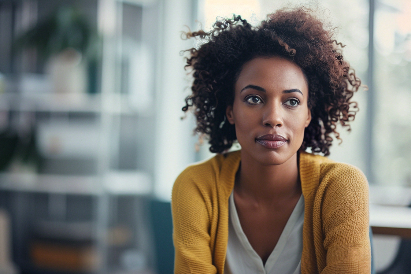 Image gratuite Portrait d&rsquo;une conseillère écoutant attentivement 2