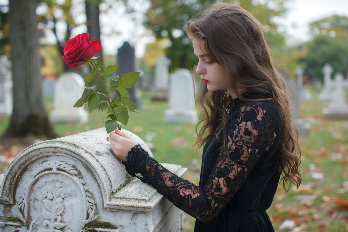 Image gratuite Portrait d&rsquo;une jeune femme en deuil 1