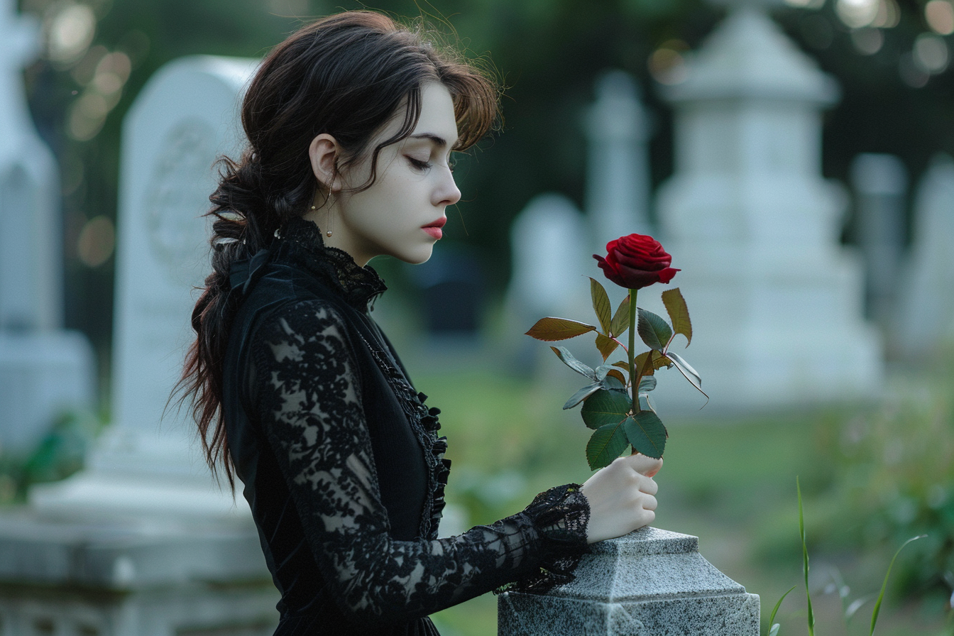 Image gratuite Portrait d&rsquo;une jeune femme en deuil 4