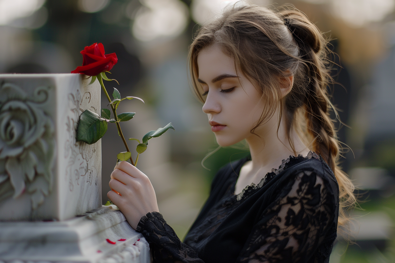 Image gratuite Portrait d&rsquo;une jeune femme en deuil 5