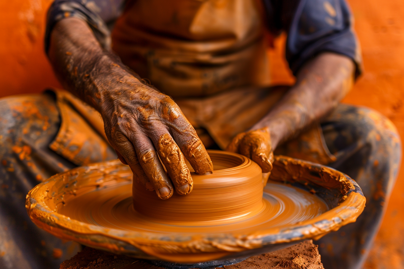 Image gratuite Potier avec argile 2