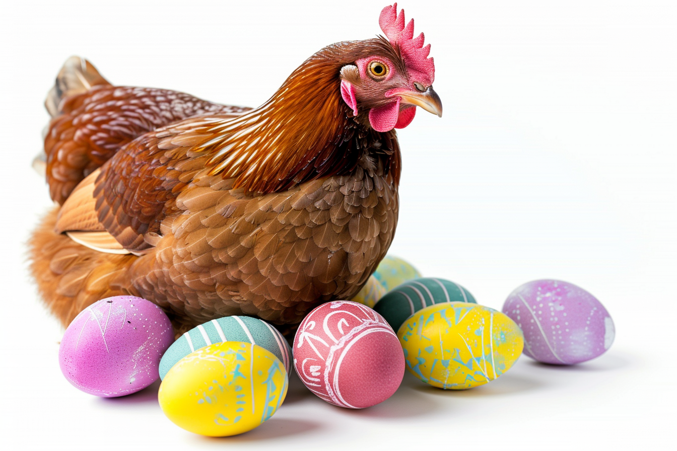 Image gratuite Poule, œufs, fond blanc 3