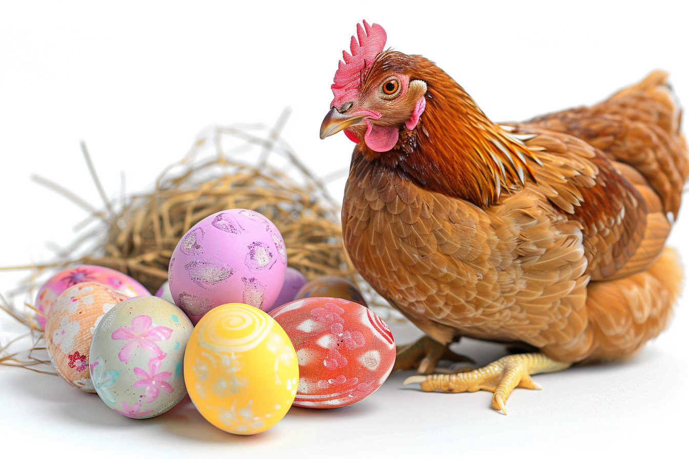 Image gratuite Poule, œufs, fond blanc 4